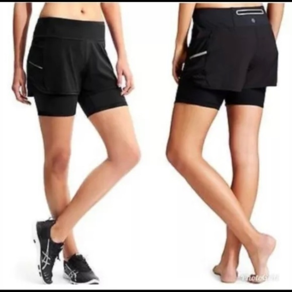 Atheta Ready Set Go 2 in 1 black running shorts Size Small